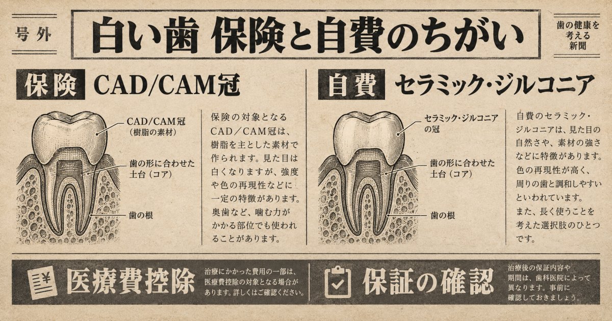 自費診療のセラミック素材と保険素材における特性の違い