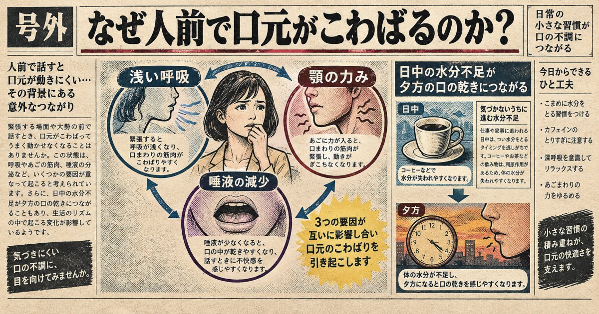 人前で話すと口元がこわばり、自信がしぼむのはなぜ？